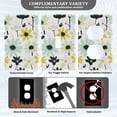 thumbnail image 3 of Yayeee Blank Wall Plate Cover 1-Gang 4.5"x2.7" Home Unused Decorative Outlet, White Flower, 3 of 7