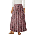 thumbnail image 4 of UVN Skirts for Women Summer Chiffon Pleated A-Line Long Skirt Elastic High Waist Swing Tiered Boho Beach Floral Print Maxi Skirts, 4 of 9