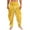 Yellow, variant on Men's Satin Harem Indian Pants Elastic Waist Dhoti Baggy Loose Trousers for Vacation Party Black S