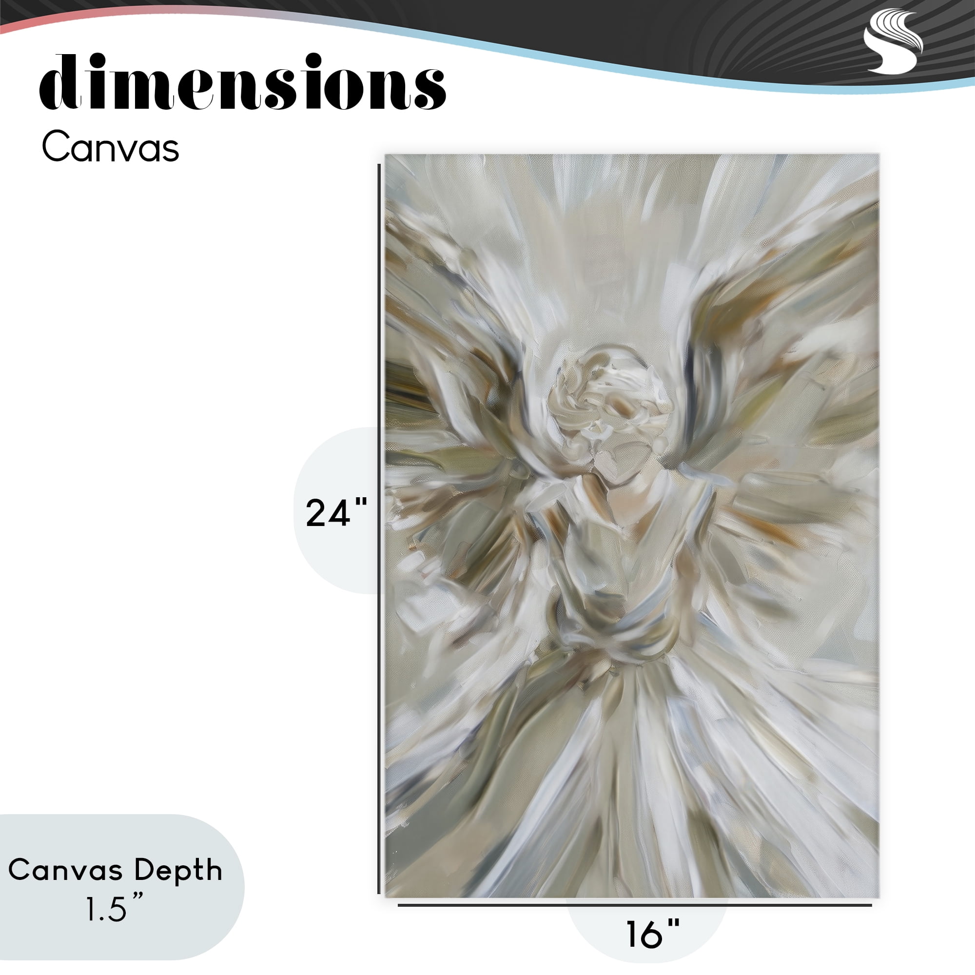 Stupell Industries Serene Angel with Flowing Wings Canvas Wall Art, design by Petal Prints Design