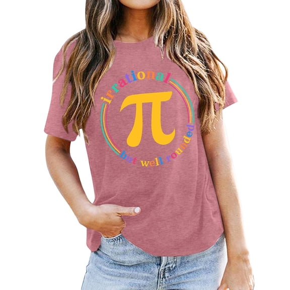 Ladies' PI Day T Shirt, Happy PI Day Print, Math Teacher Gift, 60% Polyester Blend, Comfortable, Breathable, for Math Enthusiasts, Sizes S XXL