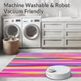 thumbnail image 5 of ODIKA 6'x9' Machine Washable Non-Slip Area Rug, Cascading Bands Jubilee Design High Traffic Rug with Pad, Pink, 702947, 5 of 8