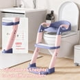 thumbnail image 6 of Soluxeo 3-In-1 Potty Training Seat, Adjustable and Foldable Step Stool with Safety Harnes, Upgrade Toddler Toilet Seat for Kids Boys Girls, Purple, 6 of 9