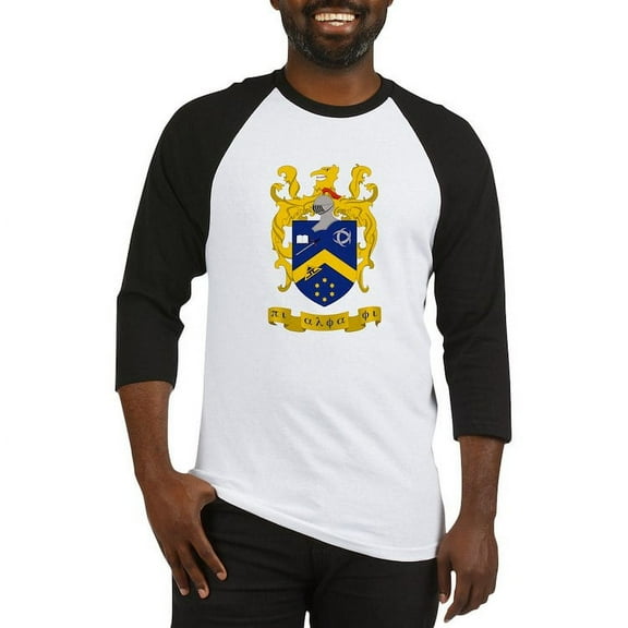 CafePress - Pi Alpha Phi Colored Crest Baseball Jersey - Cotton Baseball Jersey, 3/4 Raglan Sleeve Shirt