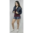 thumbnail image 3 of Womens Plus Size Button Closed Cropped Stretch Denim Jacket Ladies Oversize Coat, 3 of 6