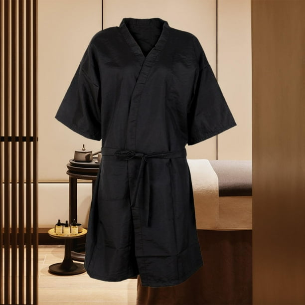 Albornoz ligero informal, capa de corte de pelo, suave, ligero, cuello en V, duradero, transpirable, de cliente para salón, s de salón para Negro Fernando bata de salón