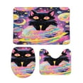 thumbnail image 2 of Cute Planet Cat Bathroom Mats Set 3-piece Bath Mats , Floor Rug Decorations for Kitchen Bathroom Bedroom, 2 of 7