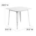 thumbnail image 4 of Emma + Oliver Commercial Grade 31.5" Square White Metal Indoor-Outdoor Table, 4 of 7