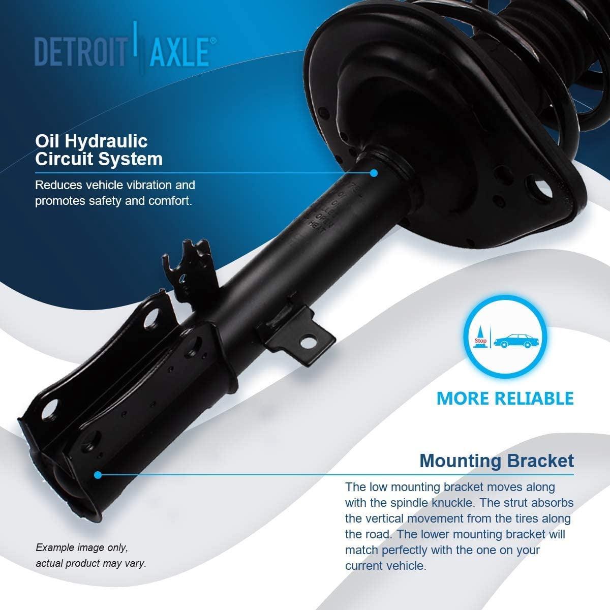 Detroit Axle - Front Rear Struts w/Coil Spring Outer Inner Tie Rods Sway Bars Kit Replacement for 2007-2011 Toyota Camry - 12pc Set