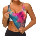 thumbnail image 4 of Lsque Colorful Lightbulb Abstract Printed Women'S Sports Bra, Compression, Moisture Wicking, High-Impact Sports Bra For Women,Supportive sports bra-Large, 4 of 9