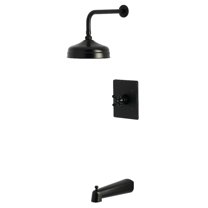Kingston Brass KB6340AX Revival Single-Handle Pressure Balanced Tub and Shower Faucet, Matte Black