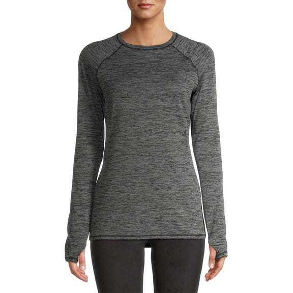 ClimateRight by Cuddl Duds Women's Plush Warmth Crew Neck Base Layer Top, Sizes XS to 4X