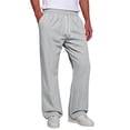 thumbnail image 3 of Sorvello Men's Loose Straight Sweatpants Elastic Waist Drawstring Two Pockets Polyester Casual Daily Pants Silver S, 3 of 8