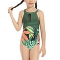 thumbnail image 5 of Liacowi Women One-Piece Swimsuit Flower Print Sleeveless Swimwear Patchwork Bathing Suit Beachwear, 5 of 9