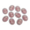 thumbnail image 2 of 10 piezas de de imitación botones ovalados adorno de aleación decoración de boda de bricolaje - rosa, se describe Rosado Macarena Botones ovalados de diamantes de imitación, 2 of 8