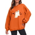 thumbnail image 2 of Inverlee Womens Halloween Sweatshirts Cute Pumpkin Ghost Graphic T-shirt Going Out Round Neck Sweatshirt Long Sleeve Tunic Pullover Tops Halloween Gifts, 2 of 5