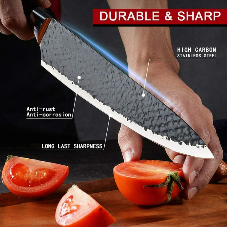 6PCS Kitchen Knife Set with Blade Cover Stainless Steel Sharp Chef
