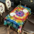 thumbnail image 2 of Colorful Tie Dye Mandala Pattern Rectangle Tablecloth 60"x120",Waterproof Polyester Rectangle Table Cloth, Wipeable Spillproof Polyester Tablecloth for Dining, Camping, Indoor and Outdoor, 2 of 6