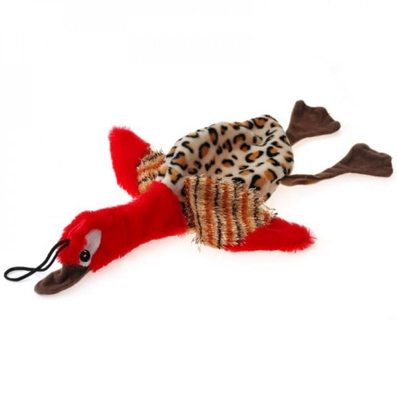 Wisremt Pet Vocal Toy Bird Skin Shell Squeak Plush Dog Toy Bird Stuffing Free Puppy Interactive Play Assorted Color Red S