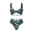 thumbnail image 4 of Daiia Vintage Floral Women's Bikini Set Two Piece Swimsuit High Waisted Bikini Adjustable Straps Bikini Perfect for Beach, Pool, and Summer Vacation-, 4 of 9