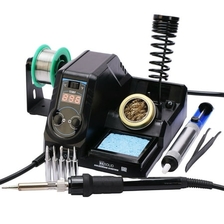 U.S. Solid Soldering Station Digital Solder Iron Station Kit 65W with 392°F-896°F Temperature °F /°C Switch Auto Standby & Sleep Temperature Lock 5 x Additional Soldering Tip