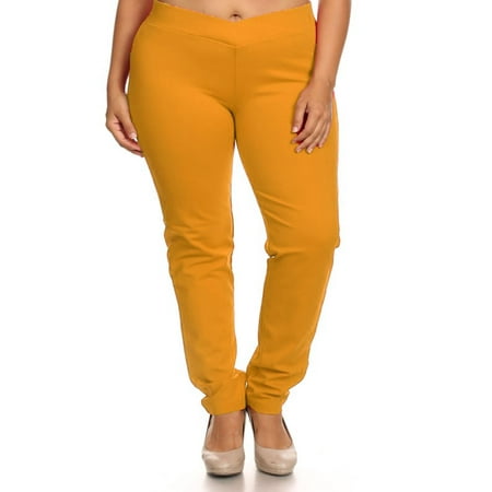Red Gelscrubs Pant - MOA COLLECTION Women's Plus Size Solid Casual Comfy Basic Slim Fit High Waist Leggings Pants