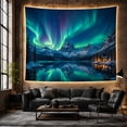 thumbnail image 6 of Framed Cute Animals with Nocturnal Display Aurora Borealis, Mystical Fantasy for Space Lovers, Galaxy Room Decor, Christmas Gift, Tapestry Wall Hanging for Bedroom and Dorm, 6 of 7