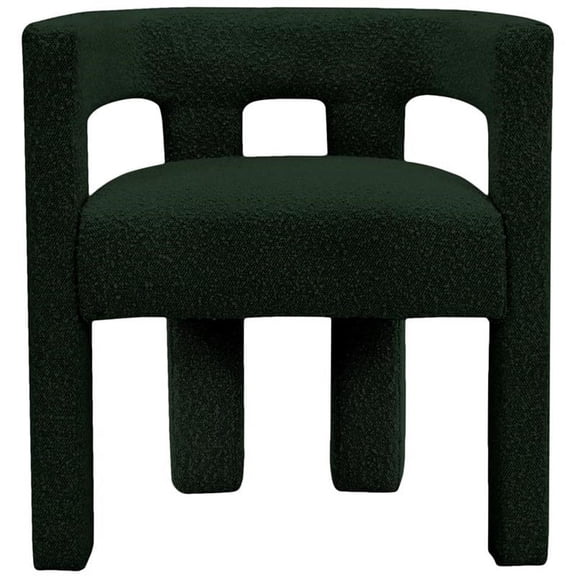 Maklaine Contemporary Boucle Accent Dining Chair in Green