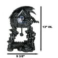 thumbnail image 6 of Large Gothic Smaug Dragon Overlord Guarding Castle Pendulum Table Clock Statue, 6 of 8
