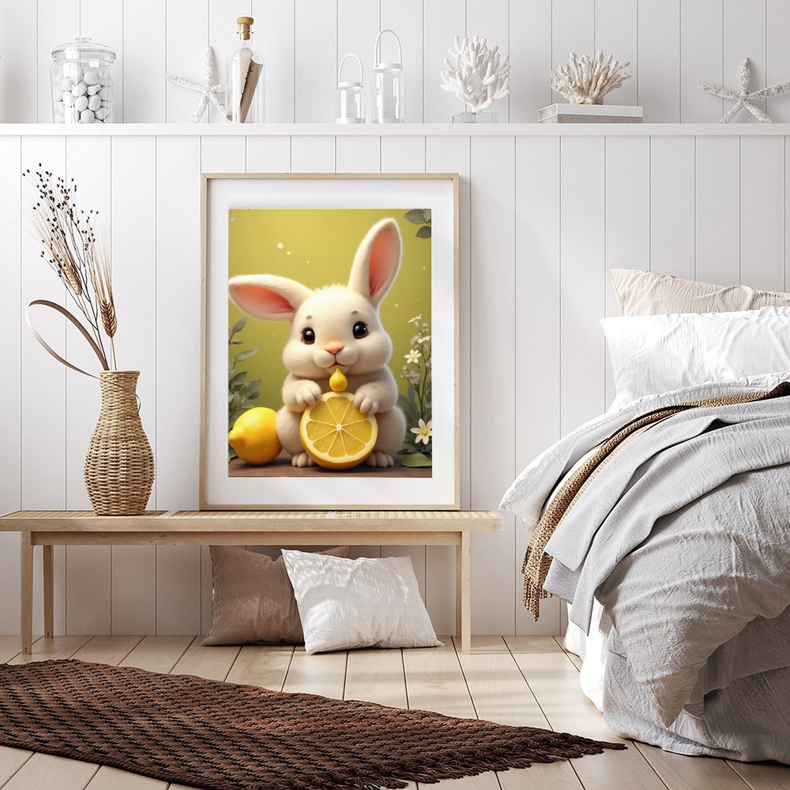 Diamond Art Kits for Adults - Cute Bunny Eggshell Print No.68 5D Frameless Dimond Painting Kit for Adults Beginner, Round Diamond Kits for Home Wall Decor, Gift for Women