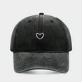 thumbnail image 2 of FADAACAI Womens Ball Cap Baseball Caps Womens Hat Ball Caps for Men Women Solid Color Heart Embroidered Soft Top Outdoor Washed Baseball Cap Black, 2 of 3