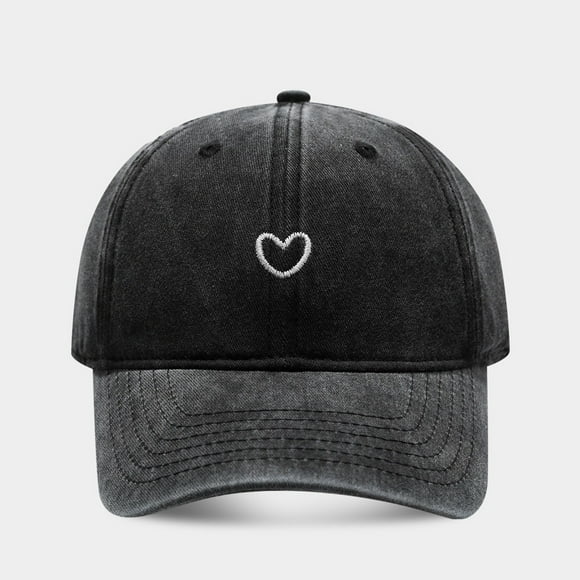 RANJIE Casquette de Baseball Femme Couleur Unie Cœur Brodé Dessus Doux Extérieur Lavé