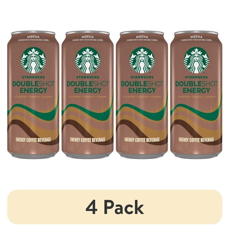 (4 pack) Starbucks Doubleshot Energy Mocha Coffee Energy Drink, 15 oz Can