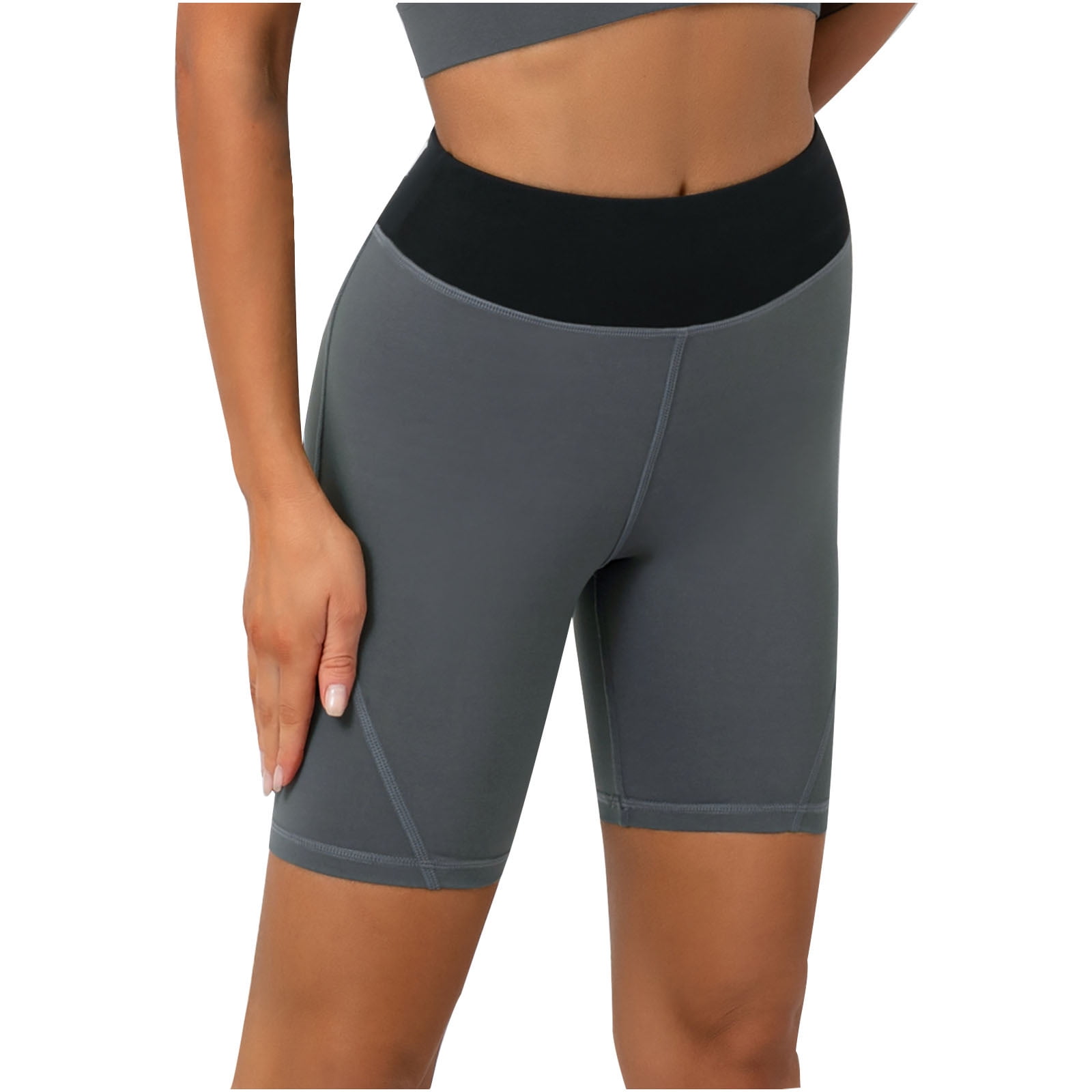 Miluxas Plus Size Yoga Shorts Clearance Women's High Waist Yoga Short