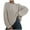 Khaki, variant on Herrnalise Women's Knitted Crop Tops Women Fashion Loose Pullover Solid Color Long Sleeves Sweater Tops Pullover Jumper Sweaters