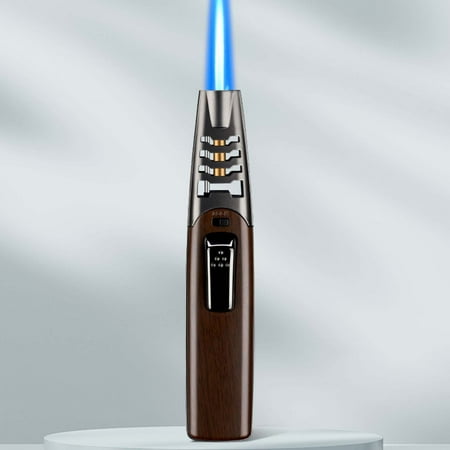 YMARPT Turbine Torcher Lighter Jet Torch Butane Lighter Powerful Firepower Adjustable Dual-Arc Torch Lighter Refillable Windproof Lighter for Candle Camping BBQ Kitchen - Butane Not Included