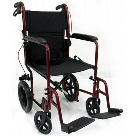 Karman Healthcare LT-1000HB-BD Transport Wheelchair-Burgundy