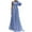 Sky Blue, variant on Njagoc3 Womens Long Sleeve High - Slit Maxi Dress, Formal Party & Evening Wear, Floor - Length, Solid Color Styles, for Weddings