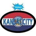 thumbnail image 2 of 4in x 2.5in Oval Missouri Flag Kansas City Sticker, 2 of 6