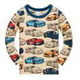 thumbnail image 5 of QEFJNO 2-8Y Kids Boys 100% Cotton Pajamas Set Toddler 2-Piece Long Sleeve Sleepwear Little Boys Race Car Pjs, 5 of 10