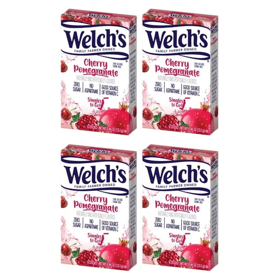 Welch's Singles To Go Water Drink Mix - Powder Sticks, Cherry Promegranate, 0.46 Ounce, 6CT (Pack of 4)