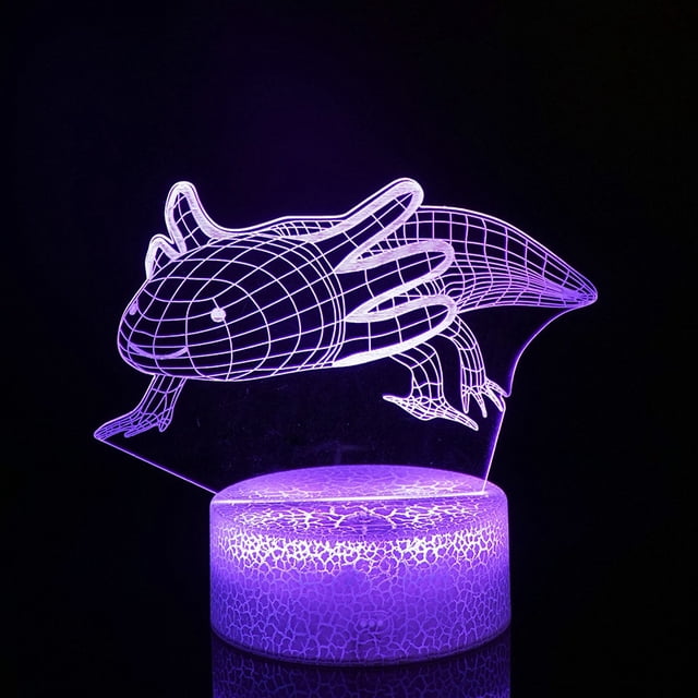Luz nocturna LED 3D Andrias Davidianus que cambia de color para niños