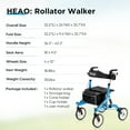 HEAO Rollator Walker with Seat for Seniors,4 x 10" Wheels Upright