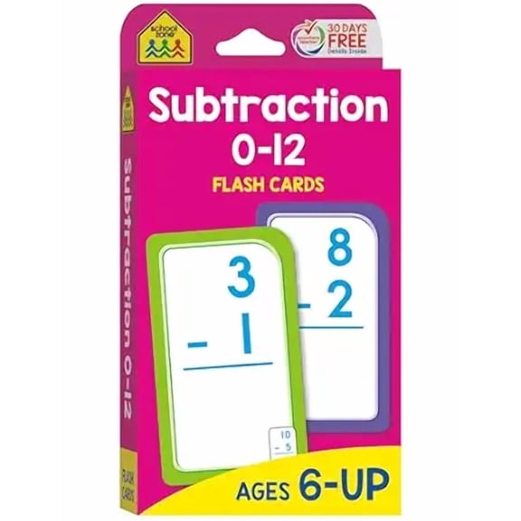 School Zone Subtraction 0-12 Flash Cards (Revised edition) (Hardcover)