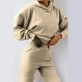 thumbnail image 6 of Lindreshi 2 Piece Sweat Suits for Women Women's Casual Solid Color Long Sleeved Short Hoodie Trousers Sports Suit, 6 of 8