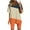 01 Orange, variant on Weiqiqre 2 Piece Sets for Women 2 Piece Beach Outfits Printed Short Sleeve Tops Lounge Shorts Casual Tracksuit Set