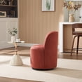 thumbnail image 3 of CQSXDA Upholstered Barrel Chair In Linen, Mid Century Swivel Accent Chair For Kitchen, Dining Room And Living Space, Orange, 3 of 10