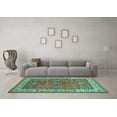 thumbnail image 3 of Ahgly Company Indoor Square Persian Turquoise Blue Traditional Area Rugs, 7' Square, 3 of 4