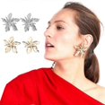 thumbnail image 4 of Pendientes colgantes de flores doradas shaofei Flor Oro, 4 of 5