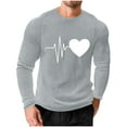 thumbnail image 4 of EchfiProm Mens Graphic Tees Gray Shirts Valentine Graphic Athletic Heart Long Sleeve Tops for Big and Tall Men 3XL, 4 of 8